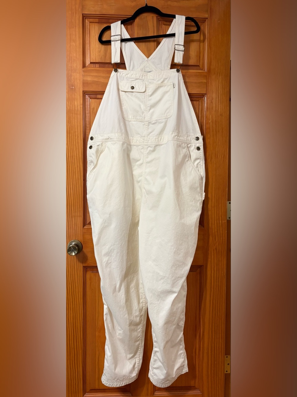 Duluth Women's Wild Card Cotton Canvas Bib Overalls 2XL Off White
